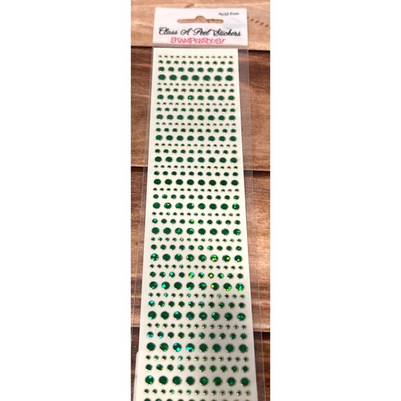 HTF RARE Stampendous! Class a'Peel Dot Sparklers Stickers Green AC672HSN - Picture 4 of 4